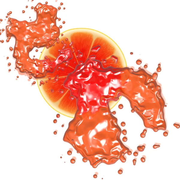 Splashing grapefruit slice — Stock Photo, Image