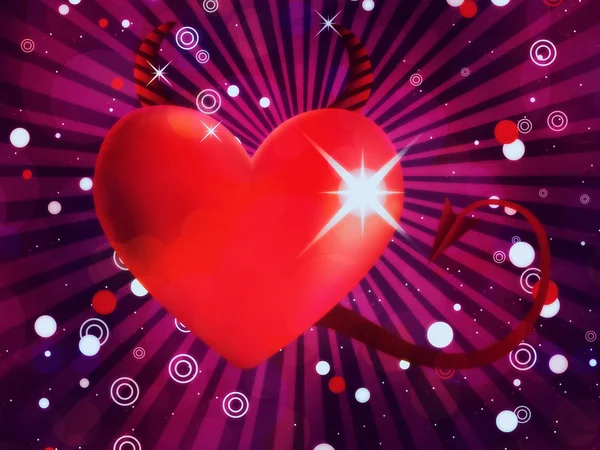 Shiny devil heart — Stock Photo, Image