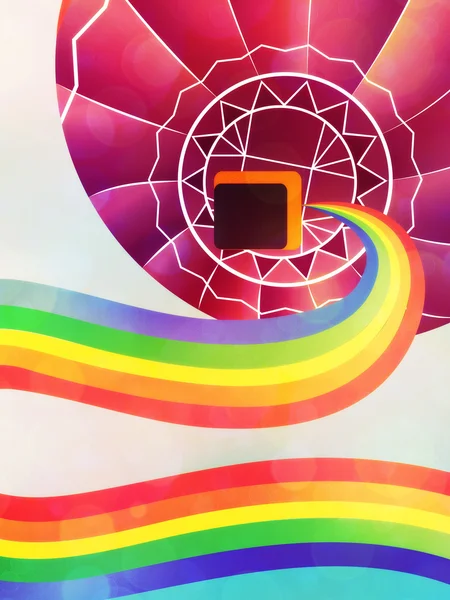 Balão de ar com arco-íris — Fotografia de Stock