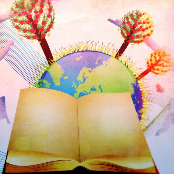 Book and planet — Stock Photo, Image