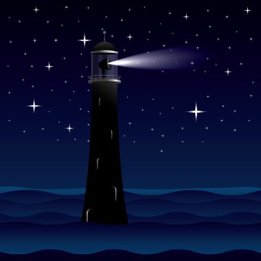 gece feneri siluet