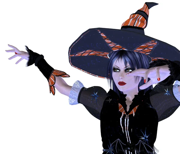 3d halloween witch — Stock Photo, Image