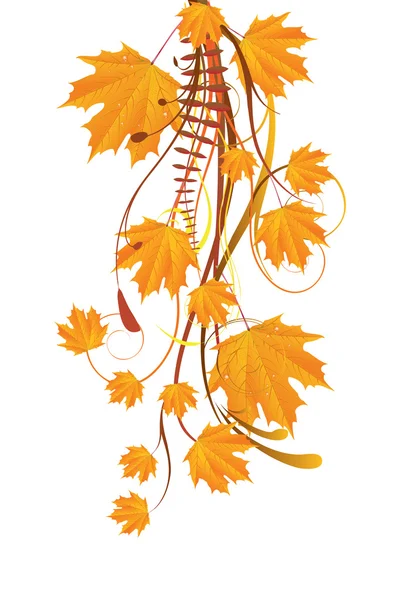 Ornement d'automne avec feuilles d'érable — Image vectorielle