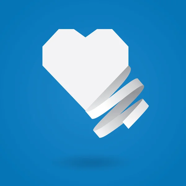 Χαρτί καρδιά με κορδέλα — Διανυσματικό Αρχείο