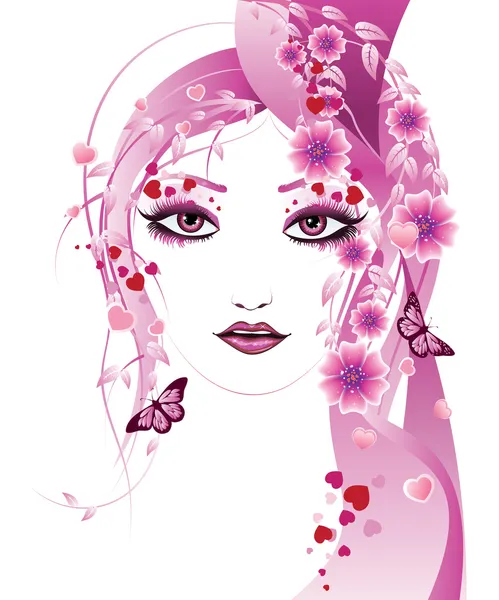 Rose fille florale — Image vectorielle