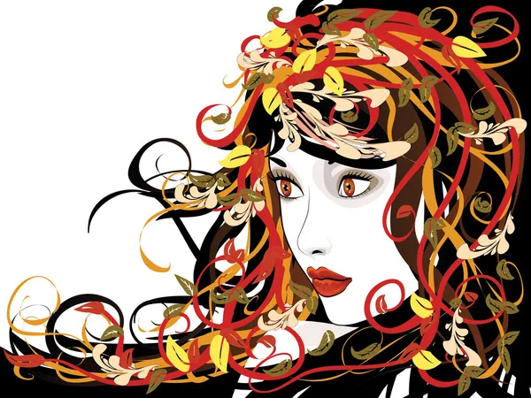 Belle fille d'automne Illustration De Stock