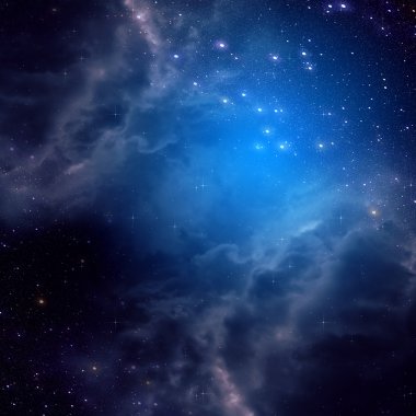 Space background of blue color clipart