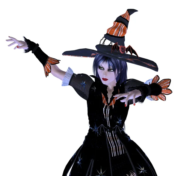 3d strega di Halloween — Foto Stock