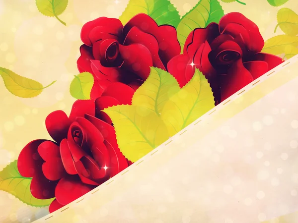 Rose rosse e nastro — Foto Stock