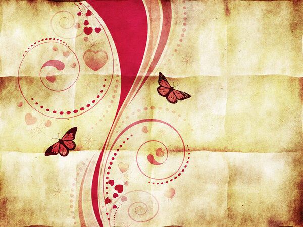 Розовый орнамент на бумаге
