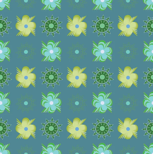 抽象的绿色花朵图案 — 图库矢量图片