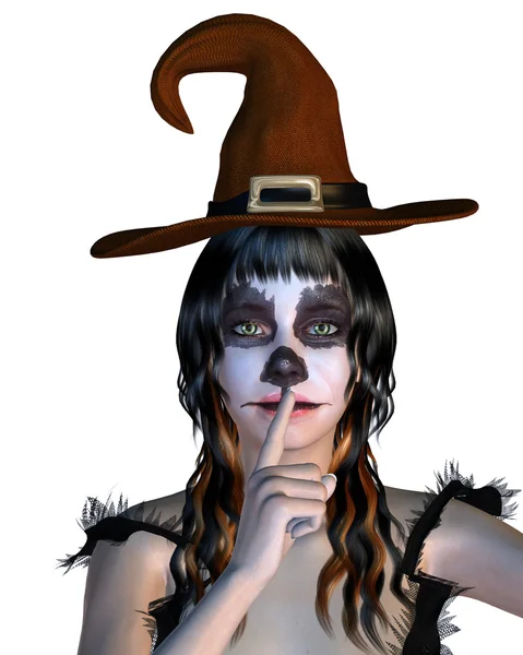 Witch met gotische make-up — Stockfoto