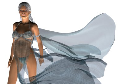 Kadın elbisesi üfleme içinde