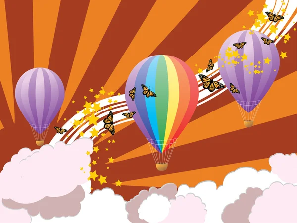 Globos de aire caliente — Vector de stock