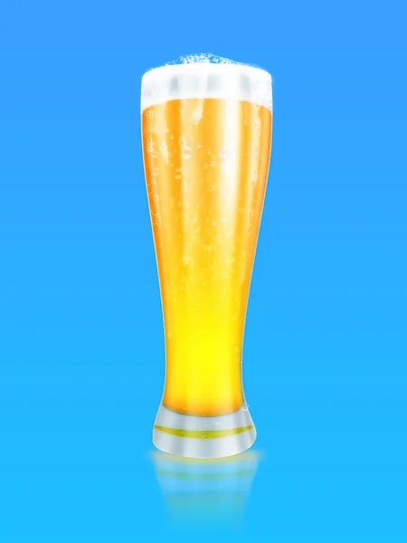 Glass of light beer — Stock Photo, Image