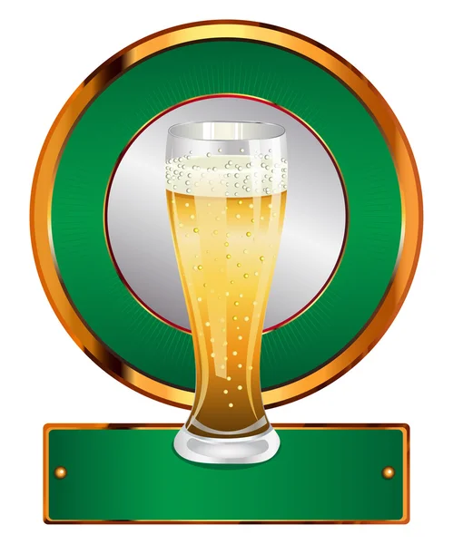 Label with beer glass — Stock Vector