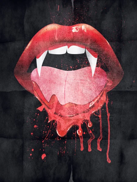 Grunge vampire lips — Stock Photo, Image