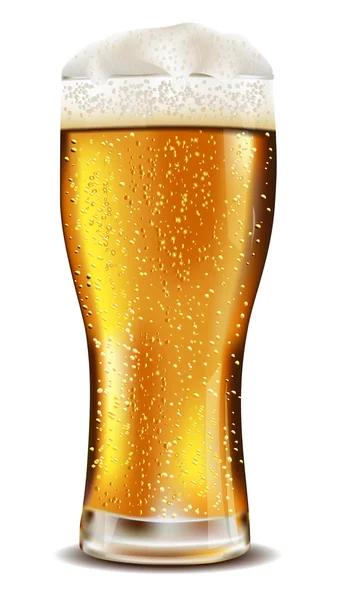 啤酒玻璃与水滴 — 图库矢量图片