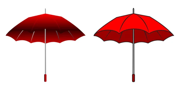 Parapluie rouge dessin animé — Image vectorielle
