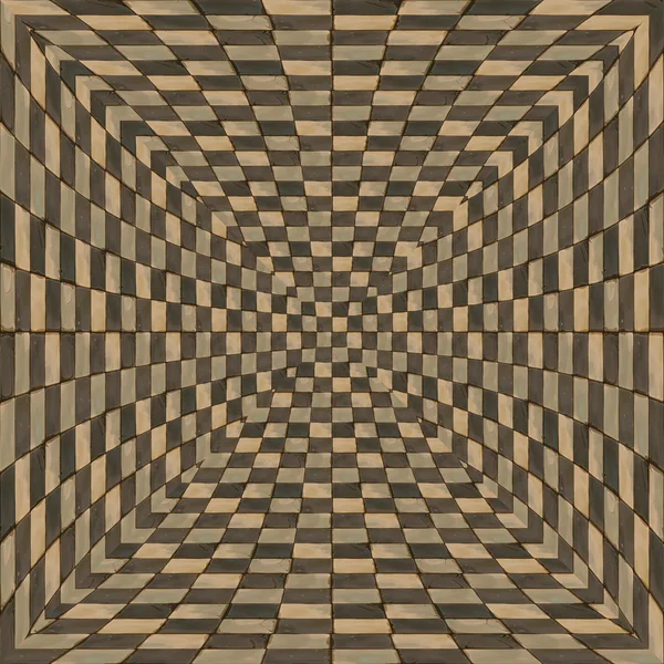 Distorted brown checkered background — Stock Photo, Image