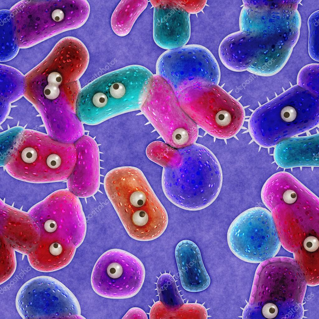 手繪卡通形象的細菌病毒微生物感染, 菌, 微生物, 病毒素材圖案，PSD和PNG圖片免費下載