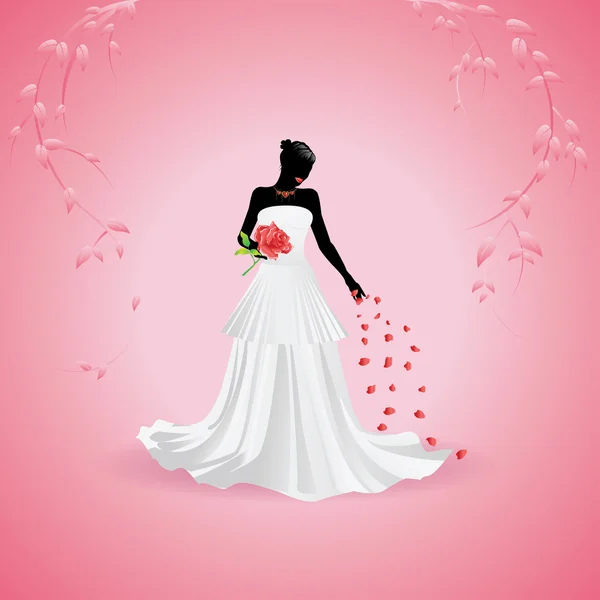 Bride silhouette — Stock Vector