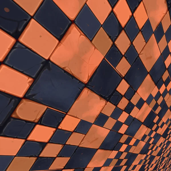 Distorted orange checkers — Stock Photo, Image