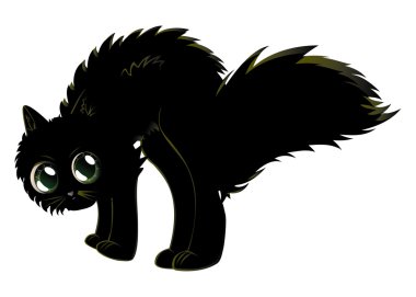 çizgi film siyah yavru kedi