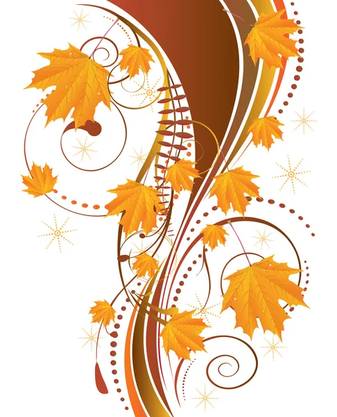 Autumn ornament with maple leaves — Stock Vector