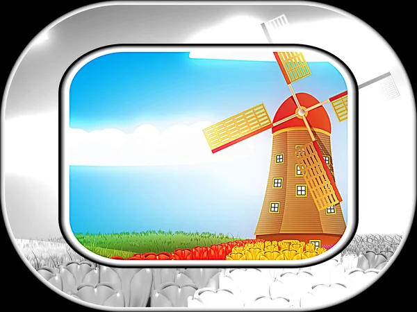 Windmill on field — Stock Photo, Image