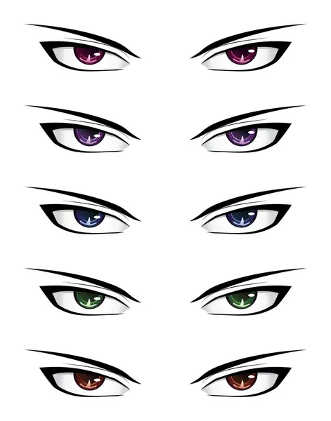 Anime ojos masculinos — Vector de stock