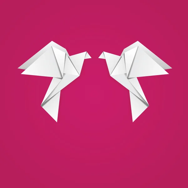 Origami pigeons — Stock Vector