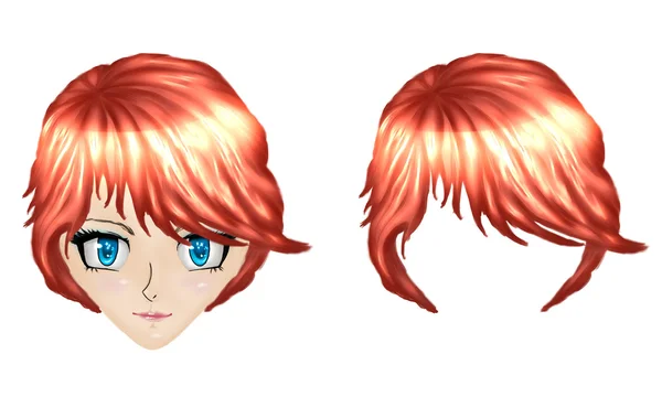Anime dívka s rudými vlasy — Stock fotografie