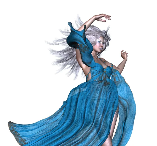 Fantasy woman with white hair — Stock Photo, Image