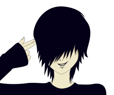 kadın silueti swirls ile