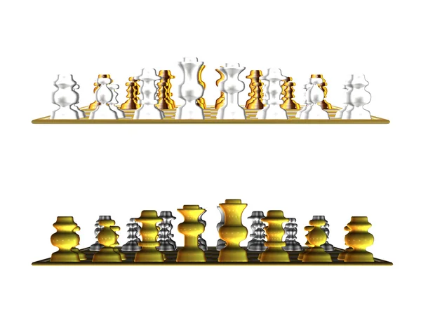 金と白のチェス — ストック写真