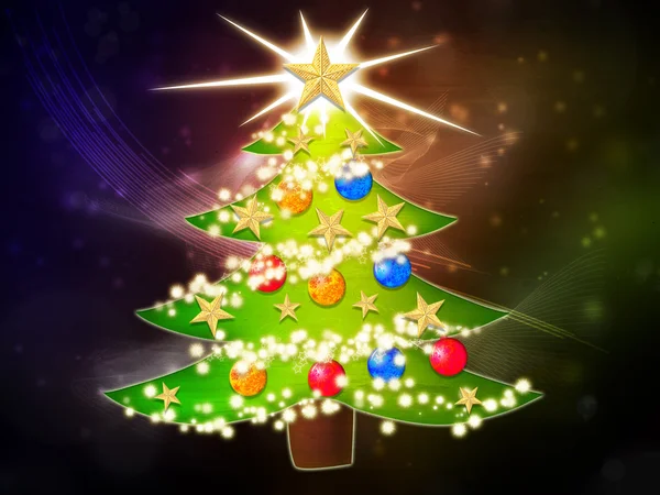 Cartoon Weihnachtsbaum Hintergrund — Stockfoto