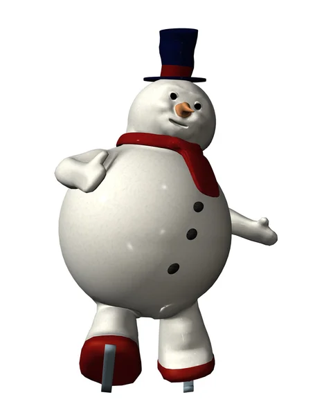 Skating Snowman — Stock Photo, Image