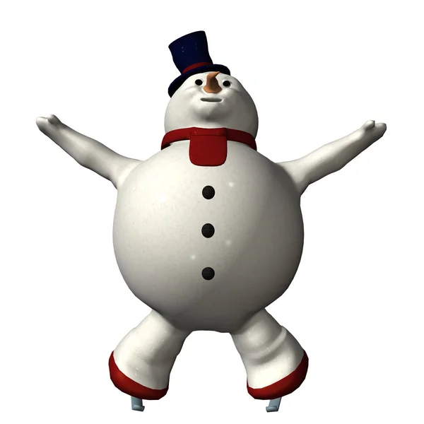 Skating Snowman — Stock Photo, Image