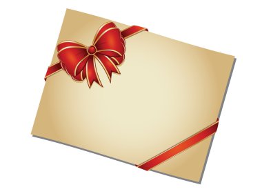 Retro kart kırmızı yay ile