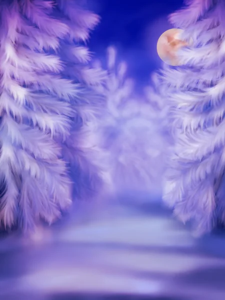 Beyaz kış orman — Stok fotoğraf