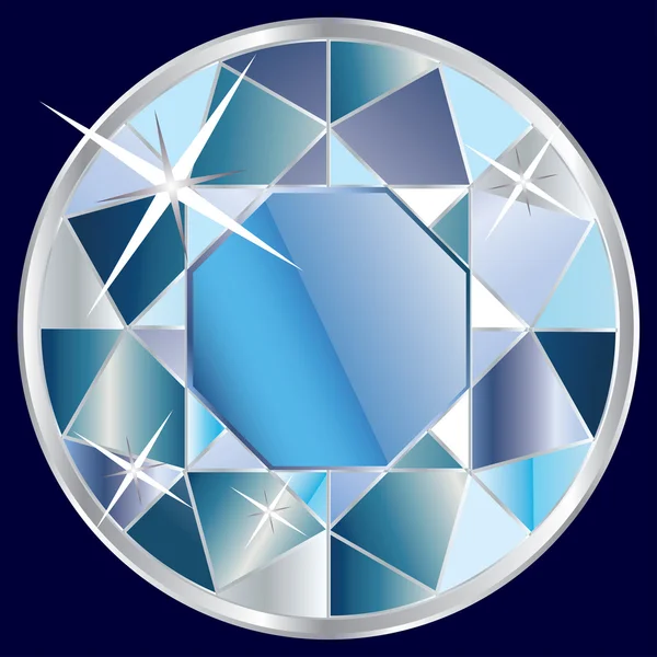 Blauwe diamant illustratie — Stockvector