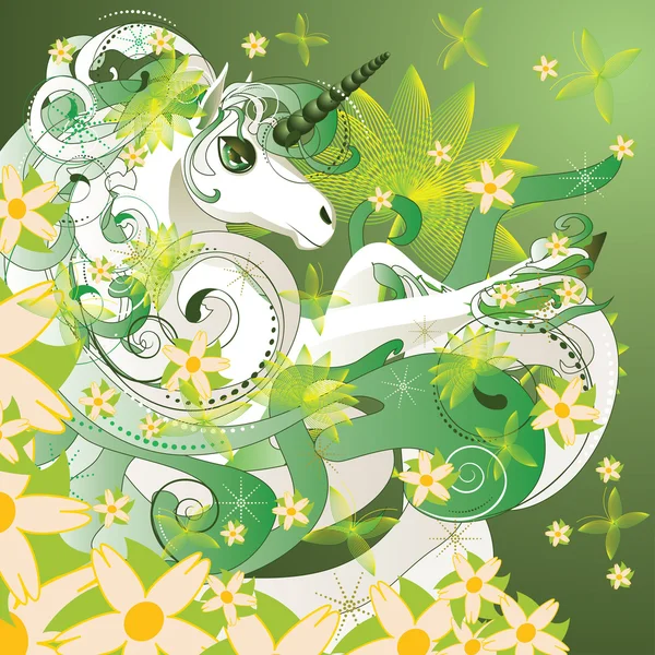 Unicornio de primavera — Vector de stock