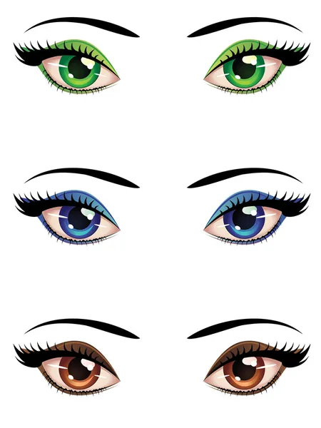 Dibujos animados ojos femeninos — Vector de stock