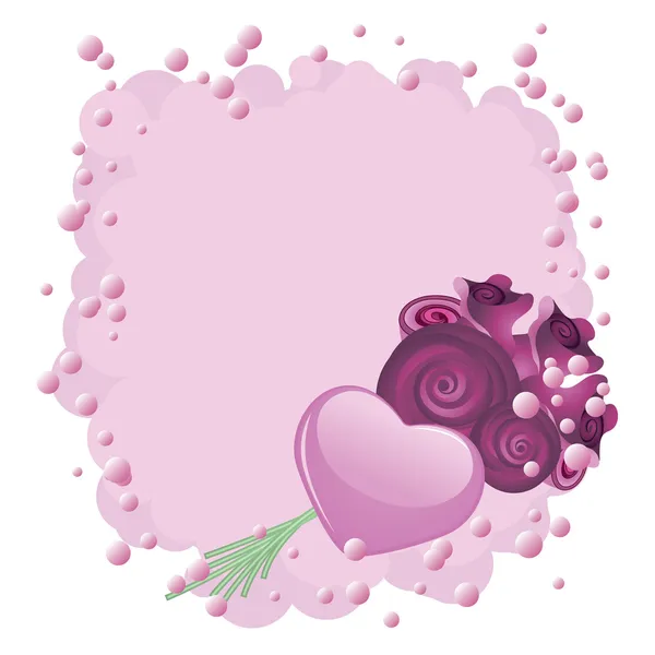 Heart and roses — Stock Vector