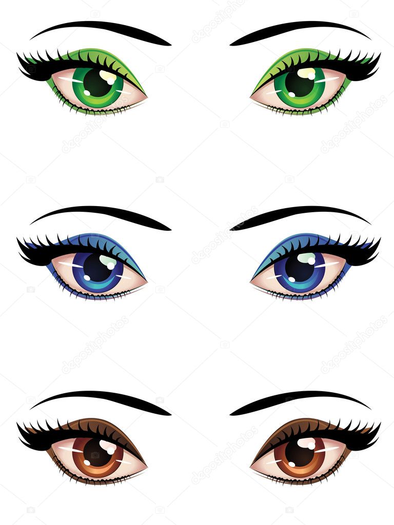 Cartoon female eyes