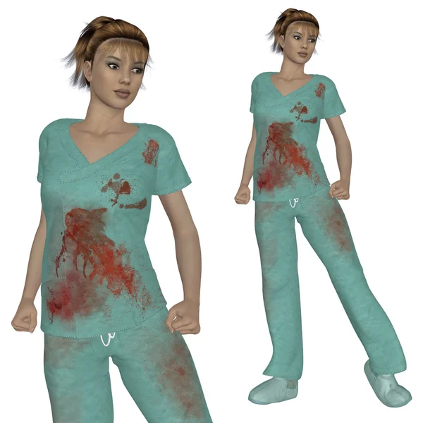 Verpleegkundige in scrubs — Stockfoto