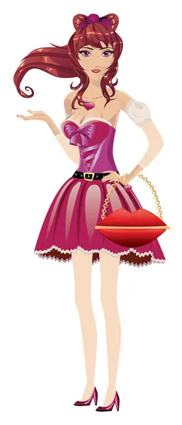 Girl in lovely outfit — Stock Vector
