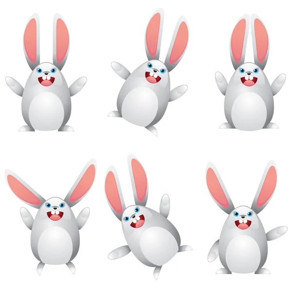White egg bunny — Stock Vector