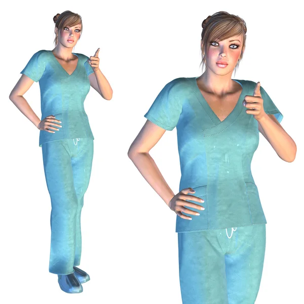 3D cartoon verpleegster — Stockfoto